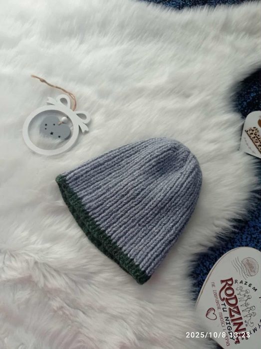 Czapka 2- 4 lata zimowa hanmade basic unisex neutralna