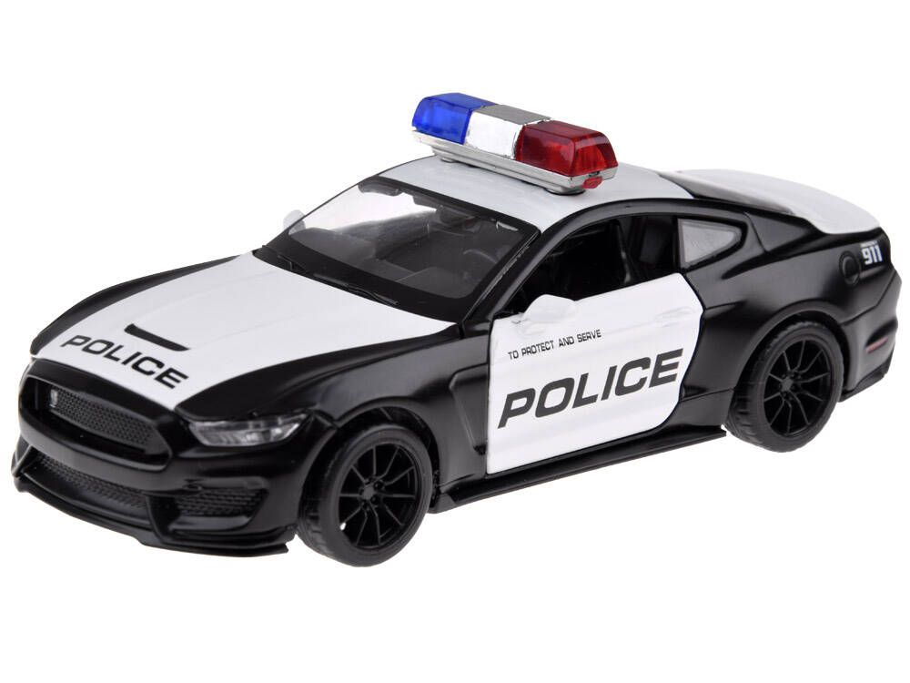 Auto Metalowe Policja Ford Shelby Gt350 Skala 1:32 Światła Koguty