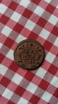 Монета денга 1738 г