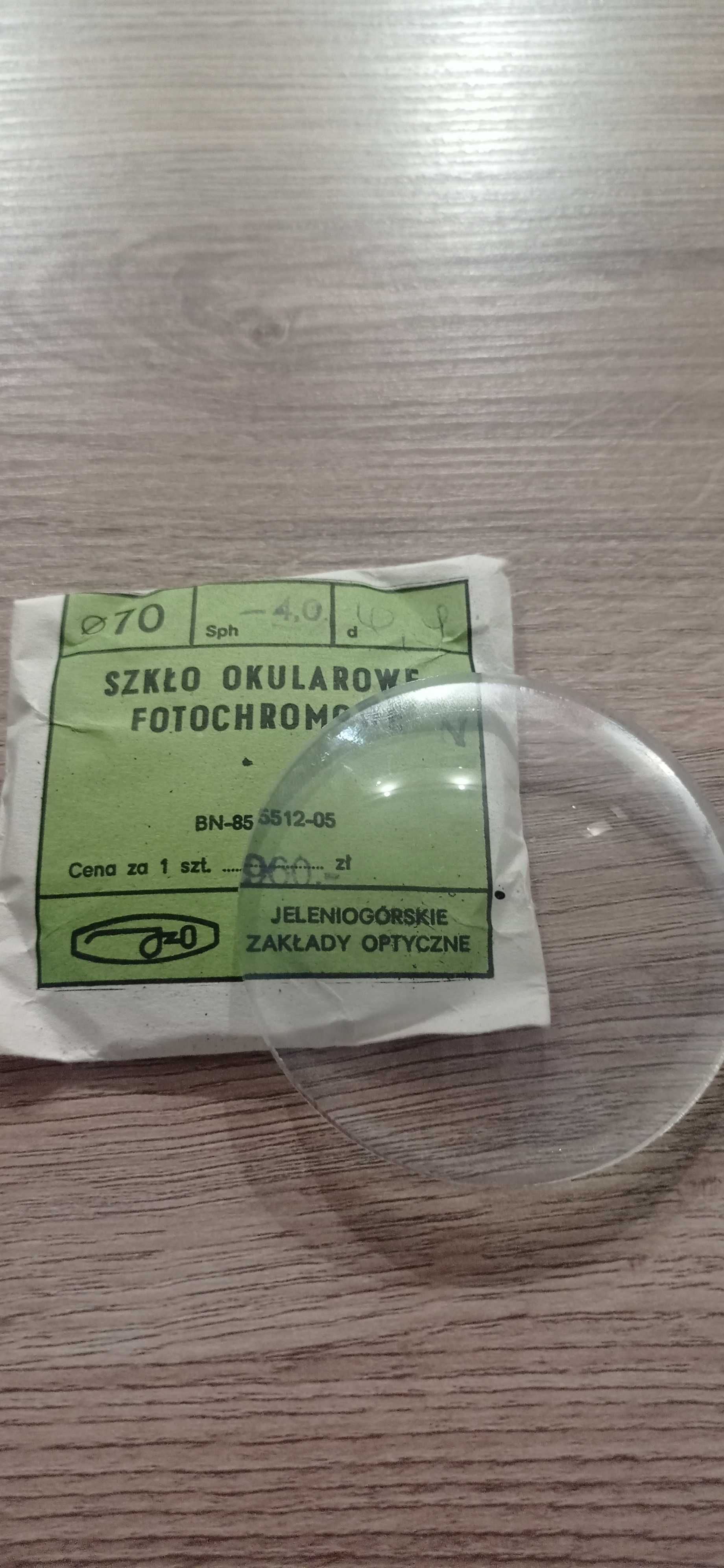 Szkło okularowe fotochromowe ø 70, sph -4,0 JZO (PRL)