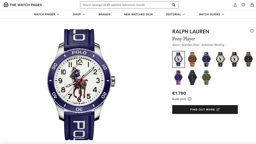 Чоловічий годинник Ralph Lauren Polo Automatic 42.5 mm Swiss made Blue