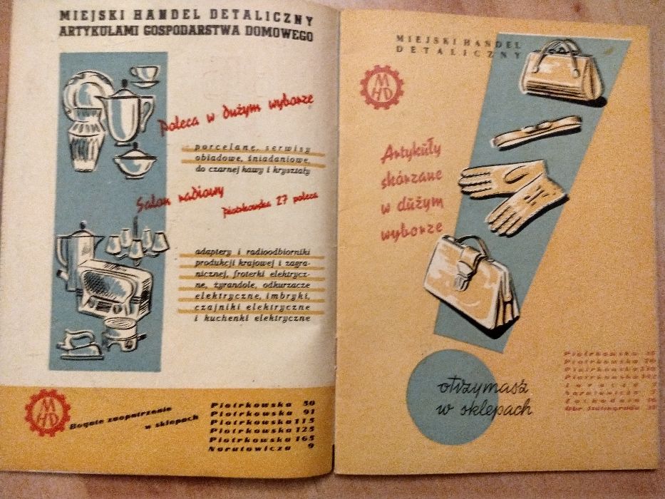 Czar walca program teatralny z reklamami firm i sklepów z lat 50