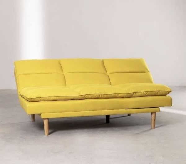 Kanapa sofa rozkładana Birdy żółta z tkaniny Veka DOSTAWA OKAZJA !!!