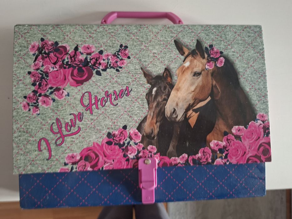 Teczka  twarda z rączką konie