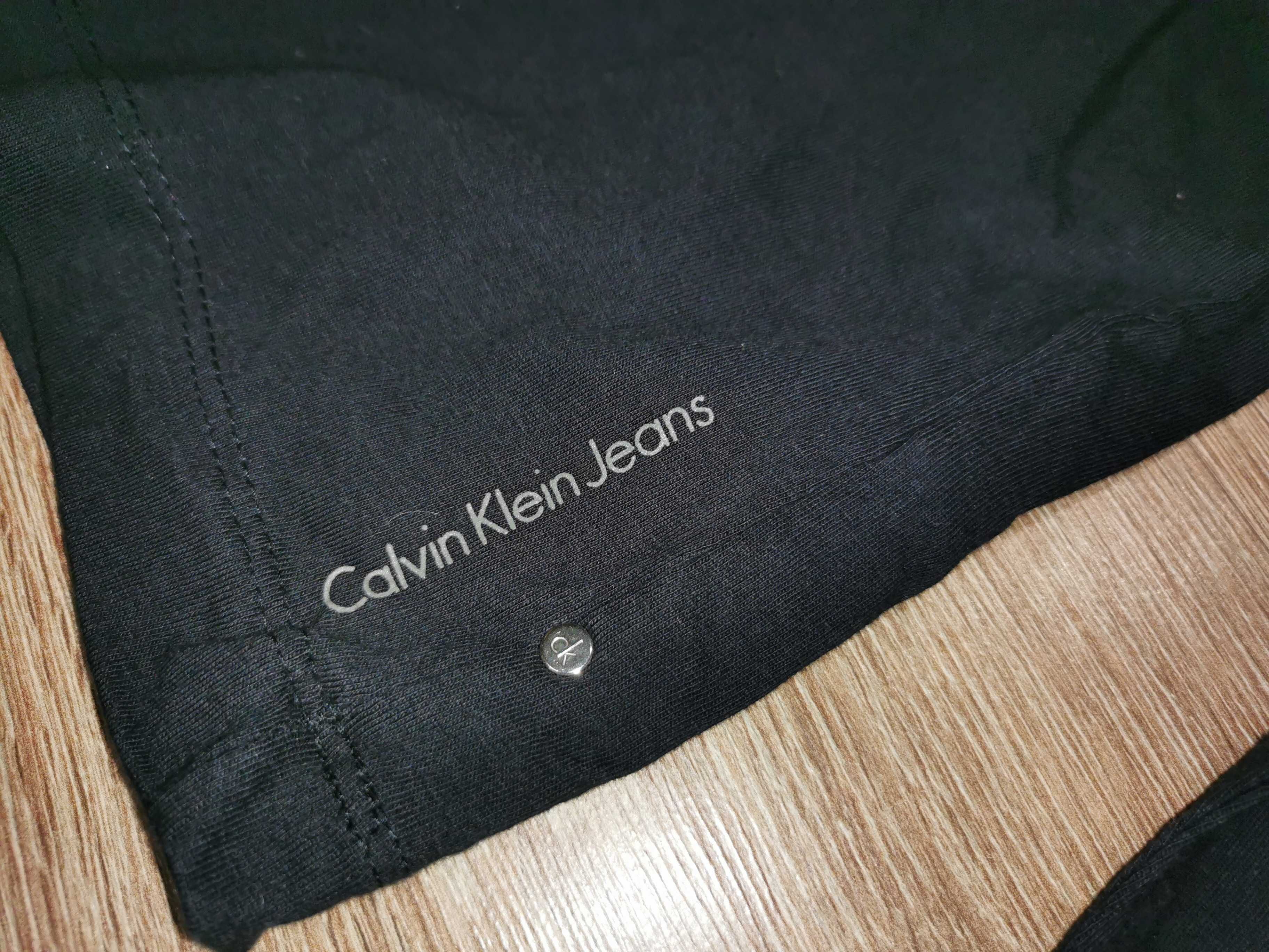 Bluza męska Calvin Klein czarna logo na ramionach