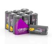 9 sztuk CR123A / CR123 bateria litowa 3 V, GP Extra