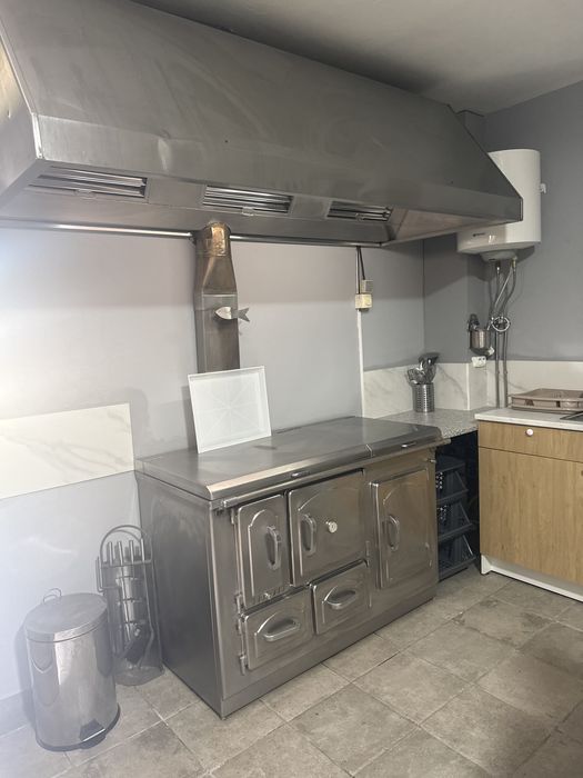 Fogao a lenha e gas inox e chamine industrial