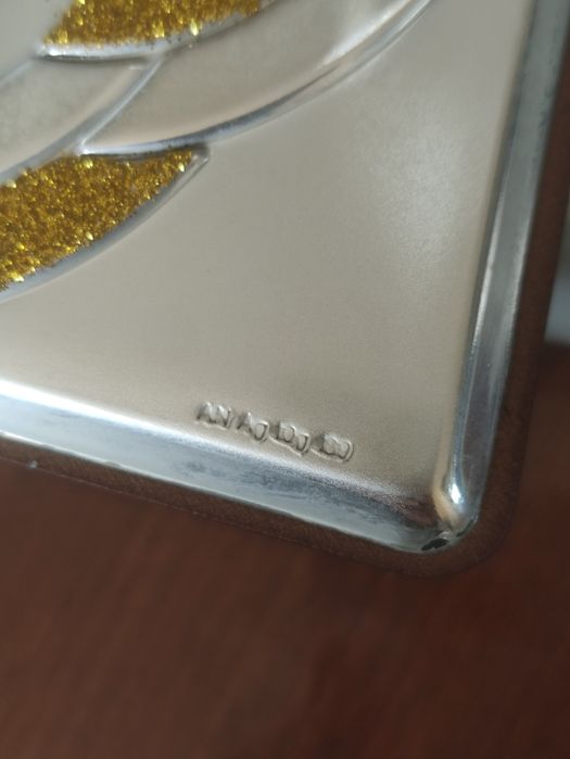 Moldura Passepartout Foto Prata 925 Dourado