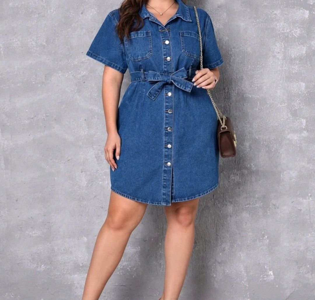 Shein jeansowa sukienka xl