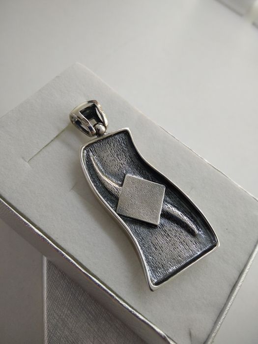 Srebrny duży wisiorek z turkusem srebro 925  873