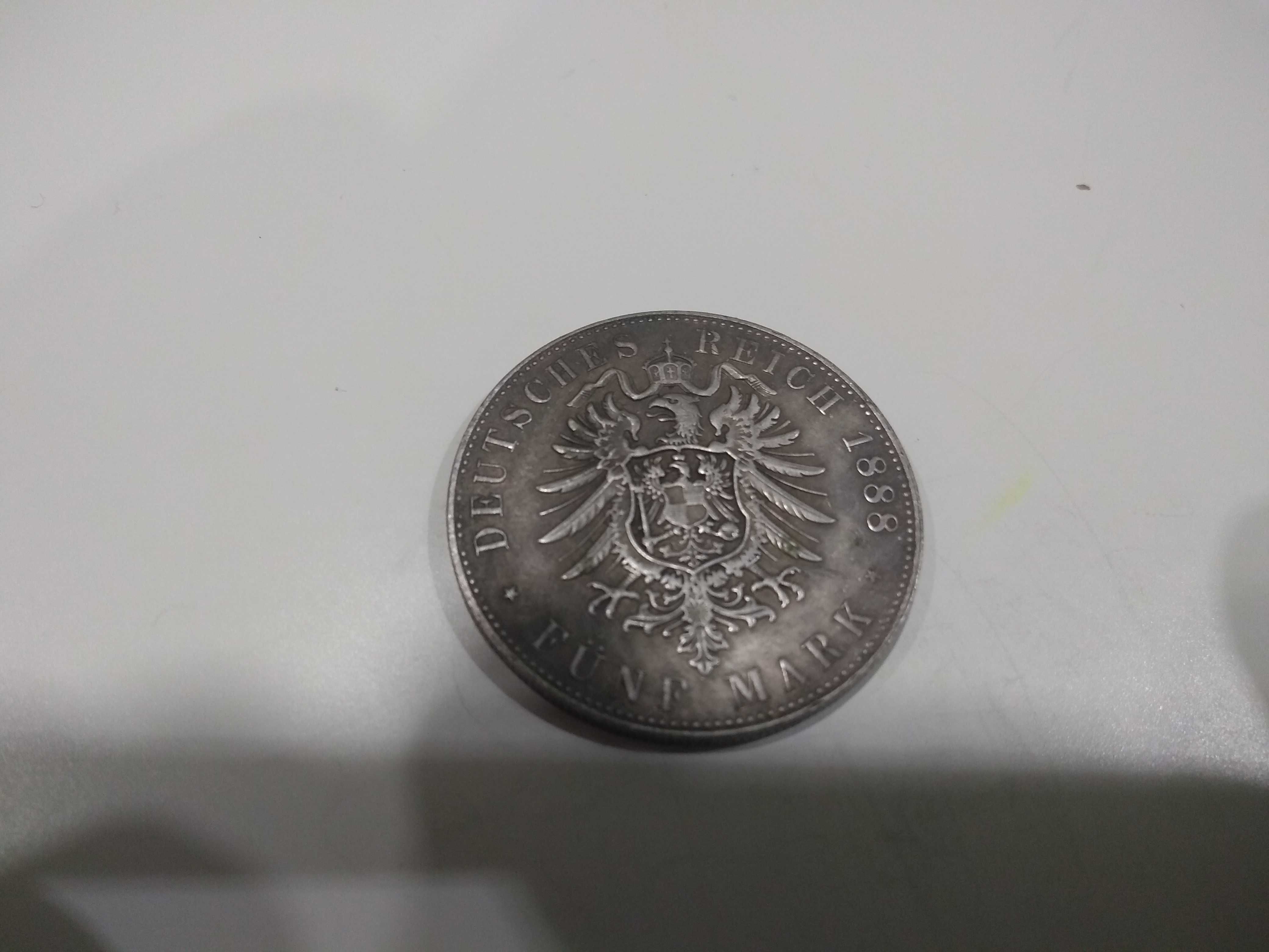 Dobra moneta kolekcjonerska - Friederich 5 marek 1888 (M75)