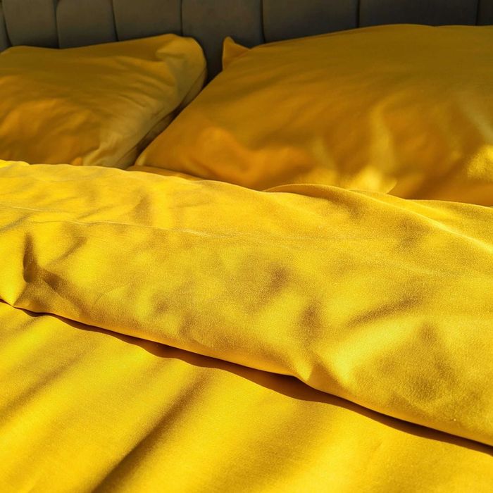 Сонячна постільна білизна. Преміум сатин. Жовтий комплект люкс