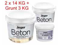 Beton Dekoracyjny Jeger Genova Zestaw 2x14kg + Grunt 3kg -160zł Okazja
