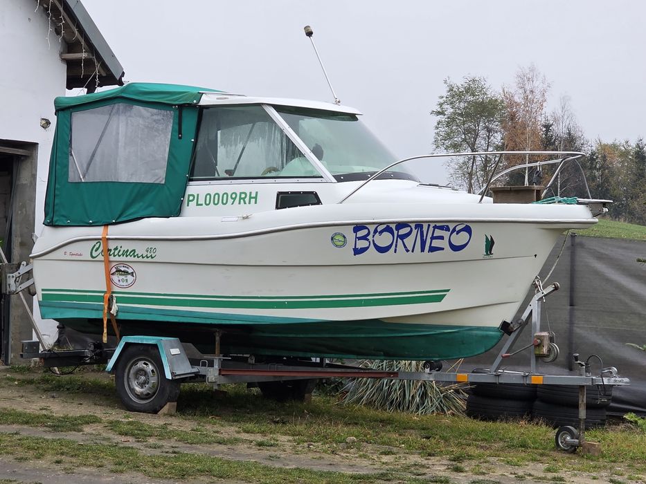Łodź kabinowa CORTINA 480 * 50 KM Yamaha * PILOTHOUSE * Przyczepa