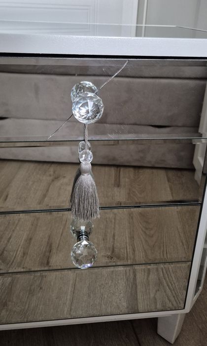 Szafka nocna glamour lustrzana home dwie szuflady głębokie