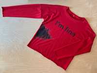Oversizowa cienka czerwona bluza z napisem "I'm fine" S - L 36 - 40
