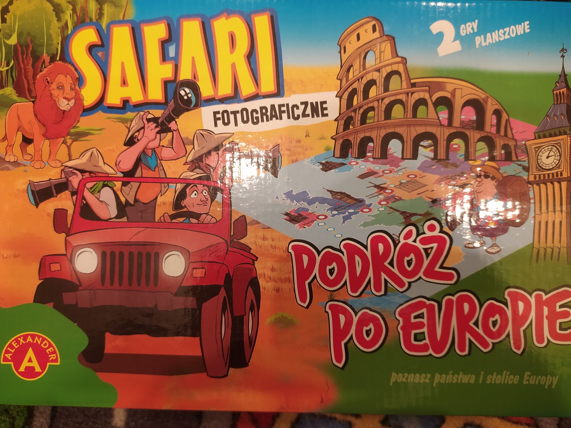 Gry edukacyjne planszowe Safari fotograficzne i Podróże po Europie