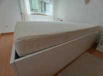 Cama casal (branca) + Estrado + Colchão – Ikea