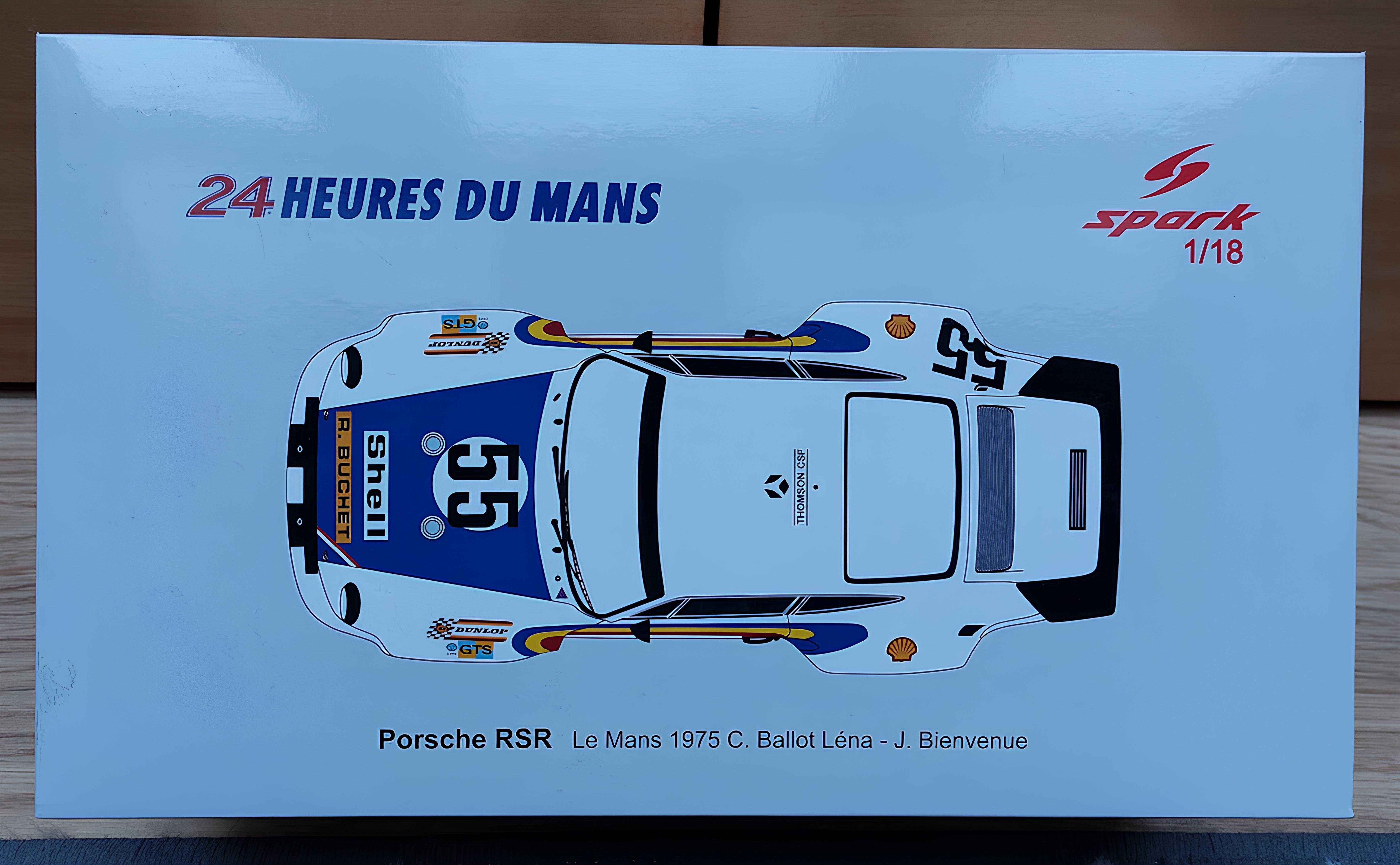 Porsche 911 RSR 3.0 #55 8th SHELL Le Mans 1975 SPARK 1:18