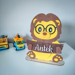 Tabliczka z imieniem dziecka personalizowana stand lew