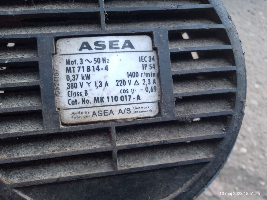 Silnik elektryczny 3 fazowy ASEA MT71B14-4  0.37KW 1400r/min
