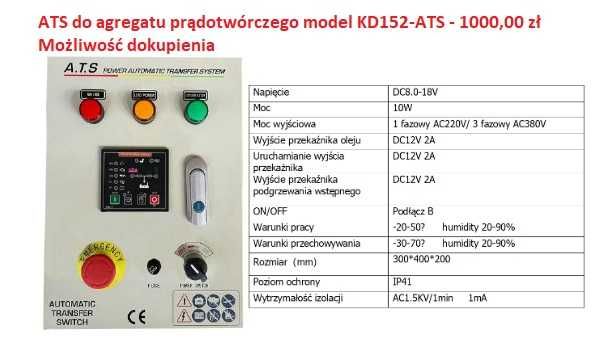 Agregat Prądotwórczy  Trójfazowy Diesel 13 kW dla rolnika