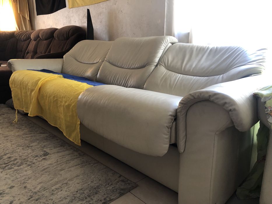 Шкіряний Диван:Білий