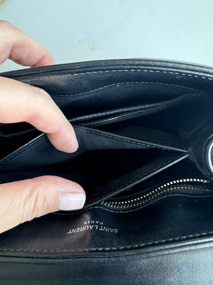 Oryginalna Pouch Bag Mono czarna torebka skórzana srebrne Logo + pasek