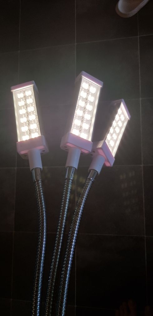 Lampa LED 3-ramienna do roślin i czytania regulacja jasności timer