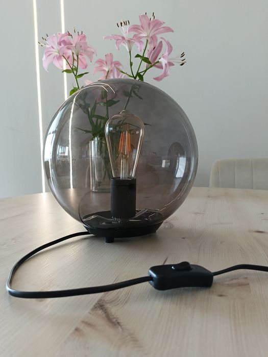 Lampa stołowa szklana lampka nocna używana
