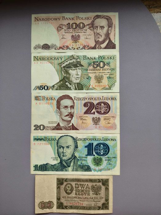 Banknoty  polskie i carskie z  XX wieku