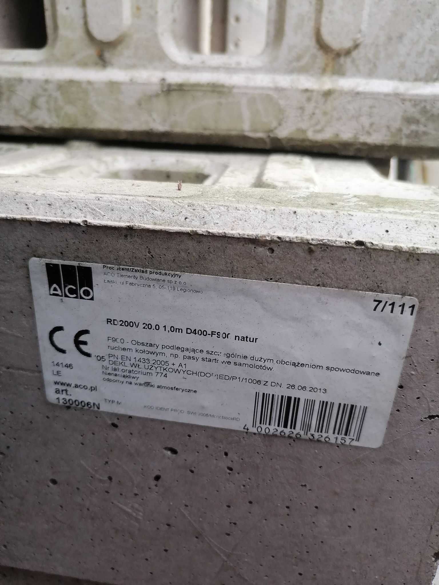 aco drain odwodnienie liniowe rd200v d400-f900