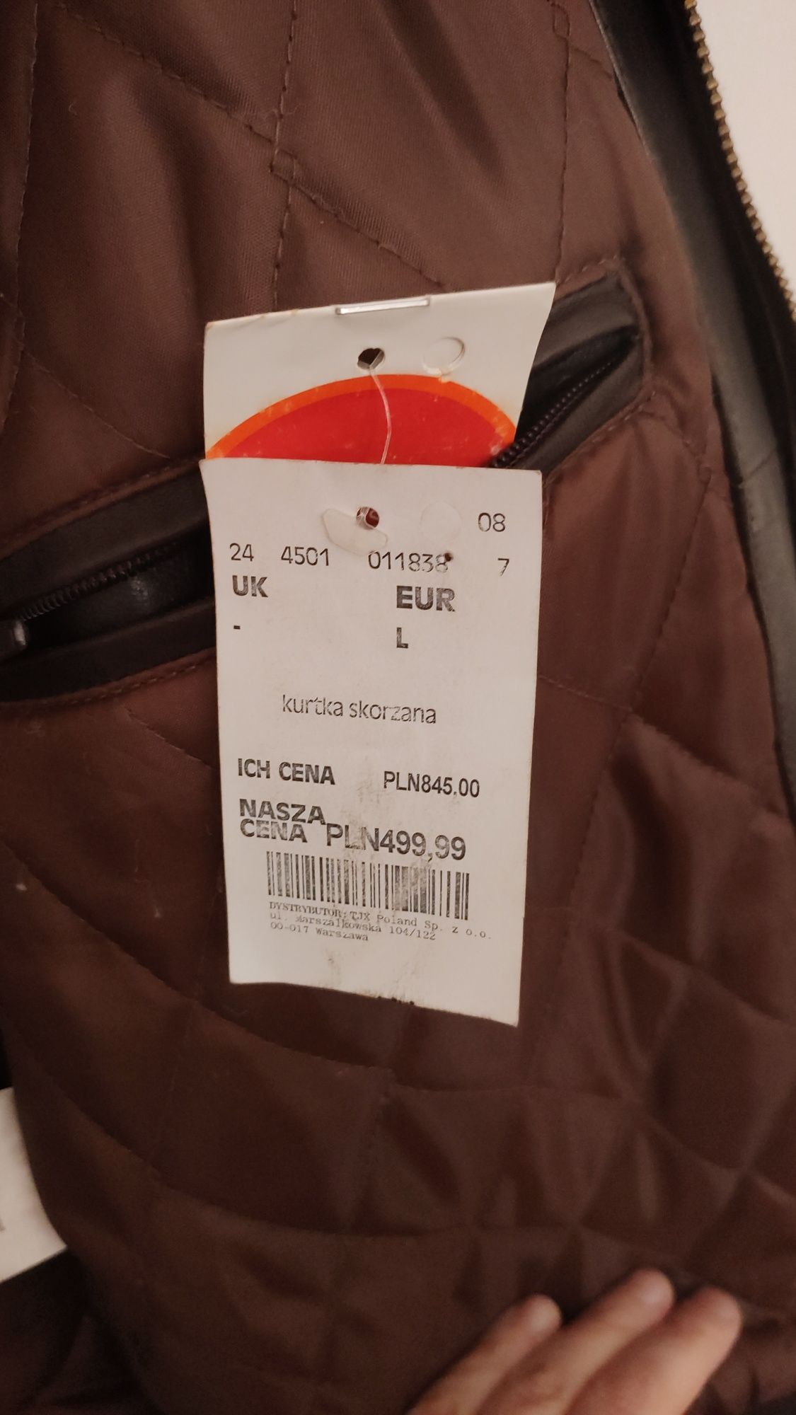 Kurtka skórzana z ocieplaną podszewką