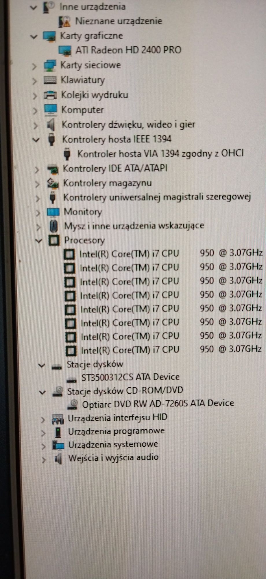 Komputer I7 950 6GB 500GB