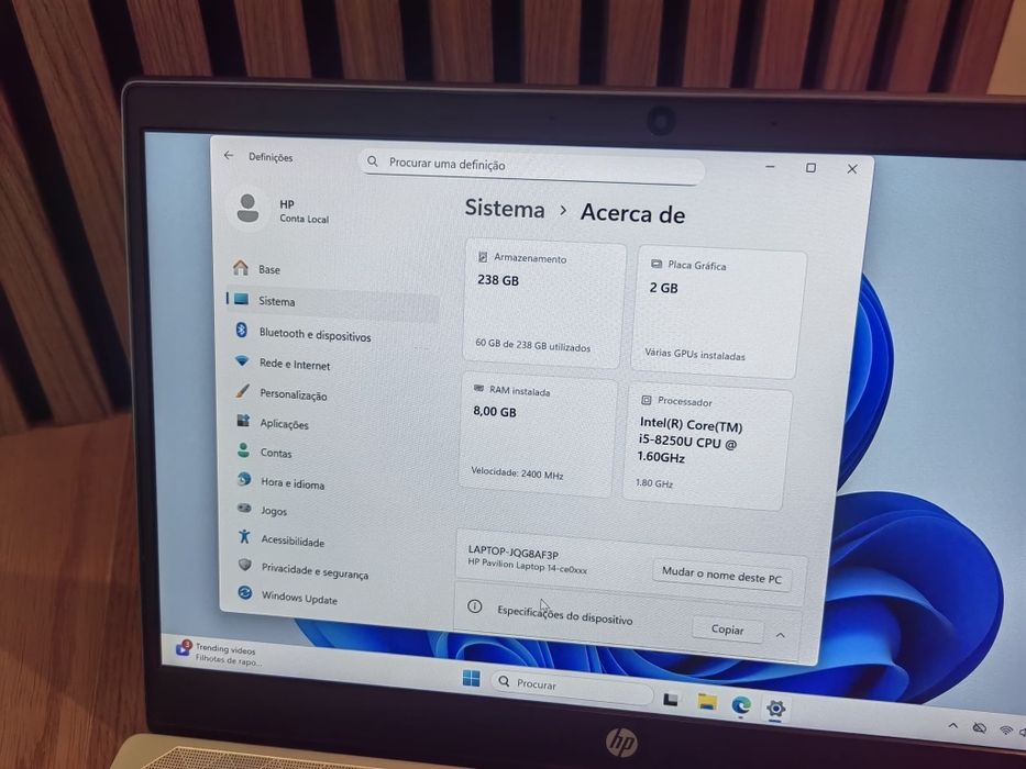 Portátil HP intel i5