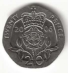 20 Pence de 2006, Reino Unido, Isabel II