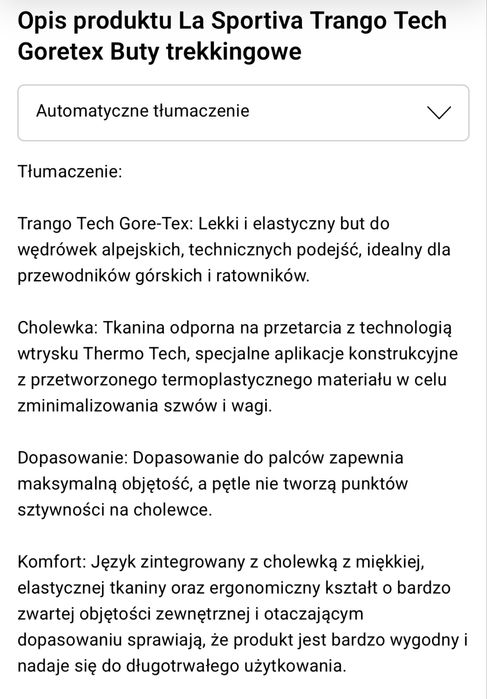 Buty trekkingowe La Sportiva Trango Tech Goretex