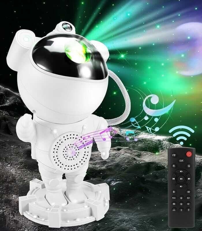 Projektor gwiazd astronauta z pilotem lampka nocna