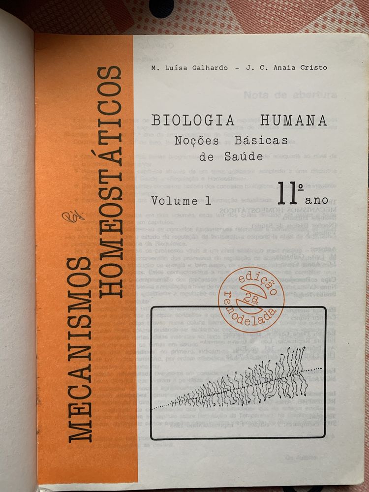 “Biologia humana - mecanismos homeostáticos” 11 ano - Volume I e II