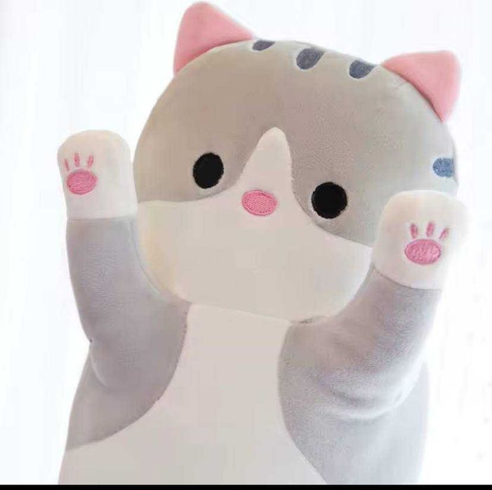 Іграшка для дітей Кіт Батон 85 см, Обіймашка подушка Кіт Батон Сірий