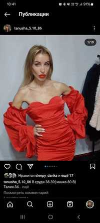 Платье женское,красное