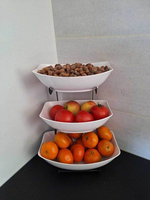 Stojak miski na owoce warzywa akcesoria do kuchni 3 poziomy