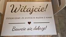Tablice powitalne weselne, dekoracje ślubne