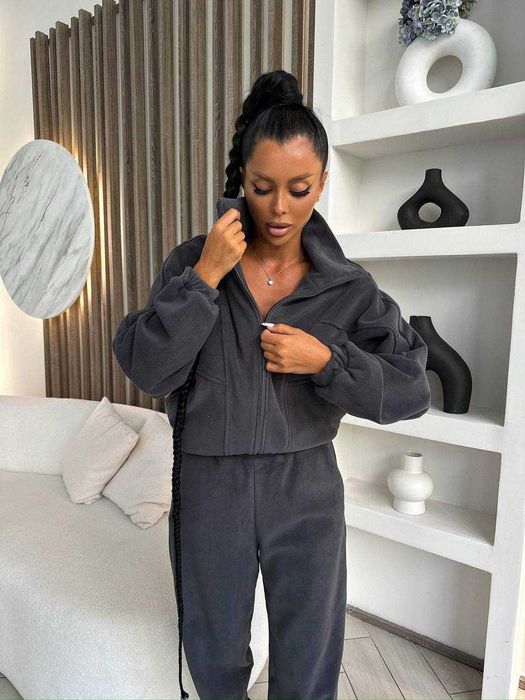 Костюм Фліс — Штани + Зіп Худі — Худі на замку — XS - XL