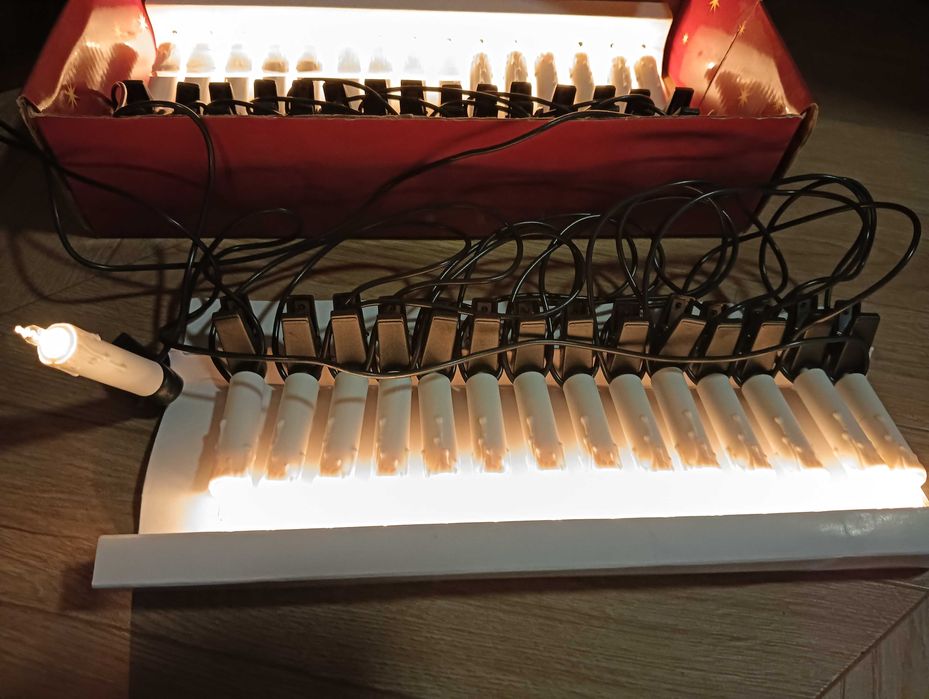 Lampki choinkowe zestaw świeczki na klips na prąd w starym styl