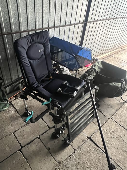 Fotel wędkarski Cuzo F3 + podnóżek + półka boczna + feeder arm + torba