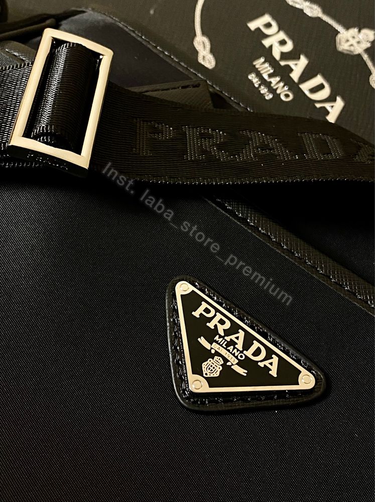 PRADA Re-Nylon Econyl Messenger Bag Black