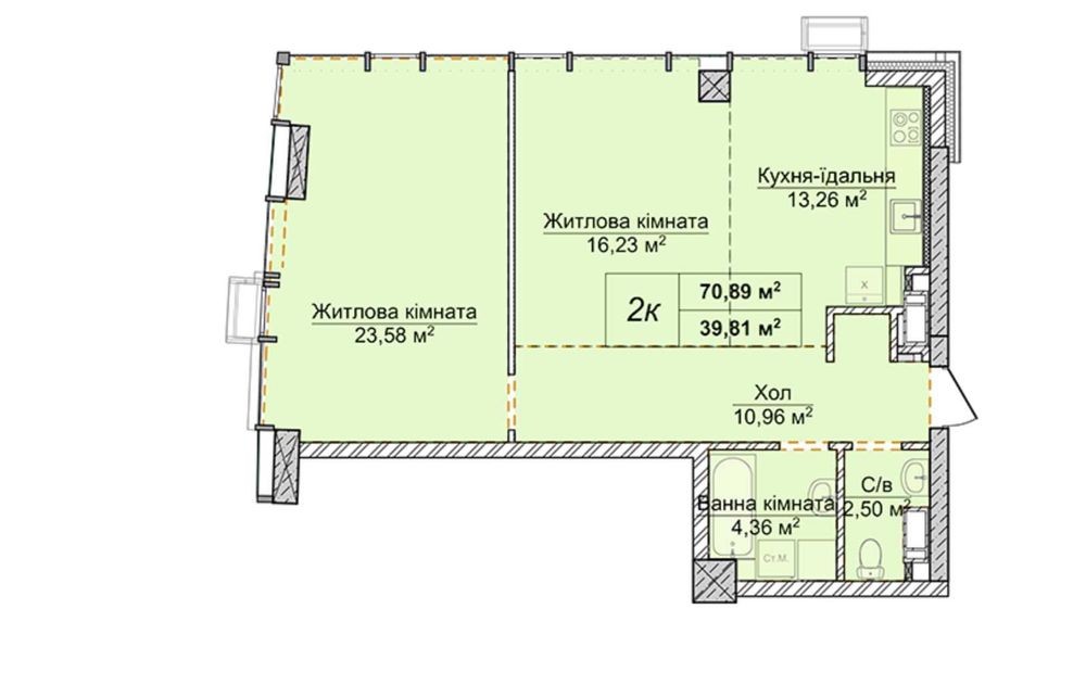БЕЗ% 2800$м2 Продажа 2к квартиры 71м2 ЖК Новопечерские Липки