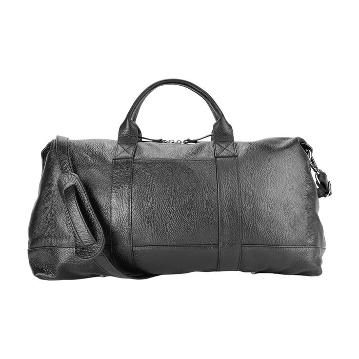 Black Leather Travel Bag Made in Italy Dimensions: 57 x 26 x 24 cm.