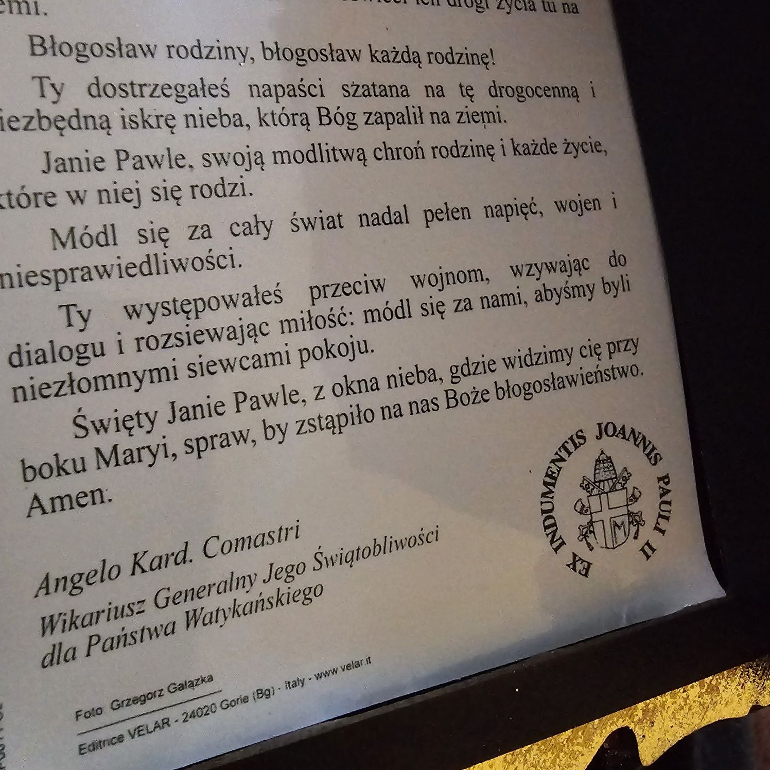 Jan Paweł II relikwia przepiękna ramka